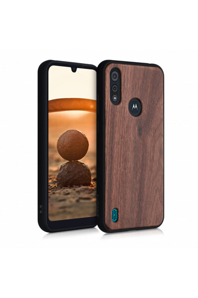 KWmobile Husă pentru Motorola Moto E6s (2020), Lemn, Maro, 52179.18