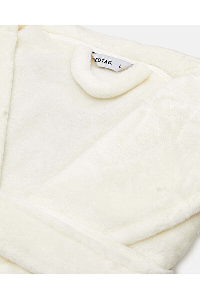 REDTAG Cream Flannel Bathrobe ( L)