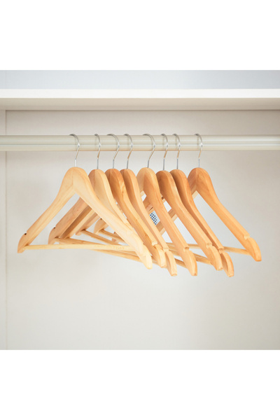 HALAMODO مجموعة شماعات الغابة البيجية من 8 قطع بقياس 44.5 × 1.2 سم