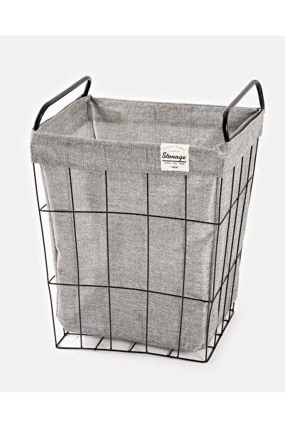 REDTAG Grey Square Metal Laundry Hamper