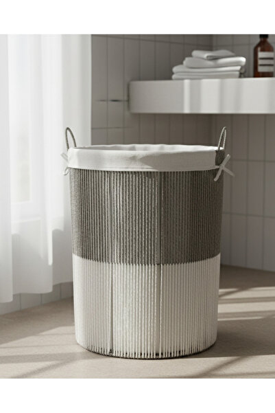 REDTAG Grey Oval Laundry Hamper (L)