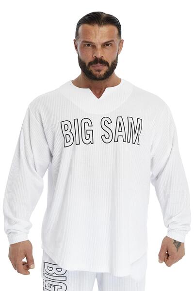 Big Sam Men's Oversized Sweatshirt Collar Detailed Long Sleeve 4743