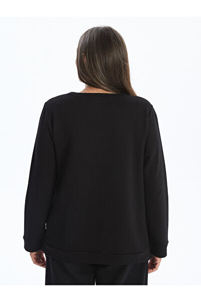 LC Waikiki Black Crew Neck Floral Women's Blouse