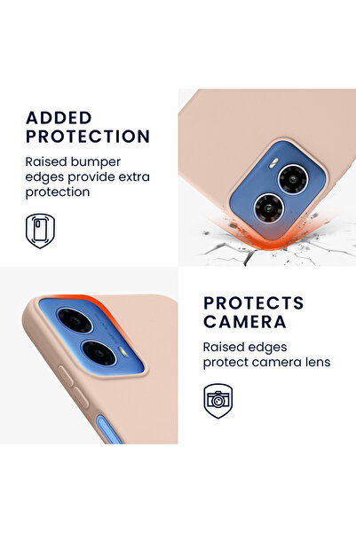 KWmobile Case for Motorola Moto G34, Cream, Silicone, KWM000022QU004C