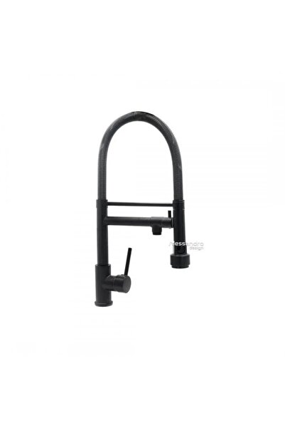 Alessandro DESIGN Kitchen Faucet, Stainless Steel and Black Brass