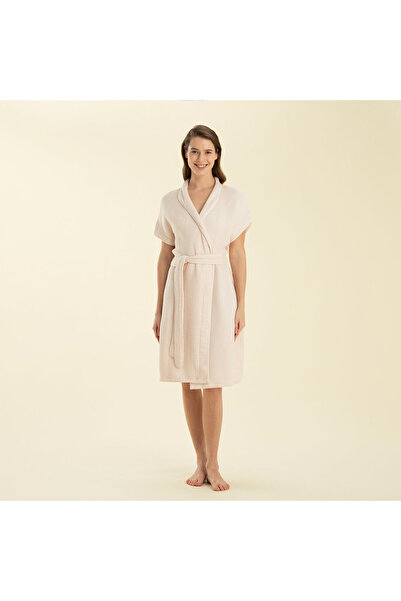 Chakra Tıyana Kısa Bornoz Pudra