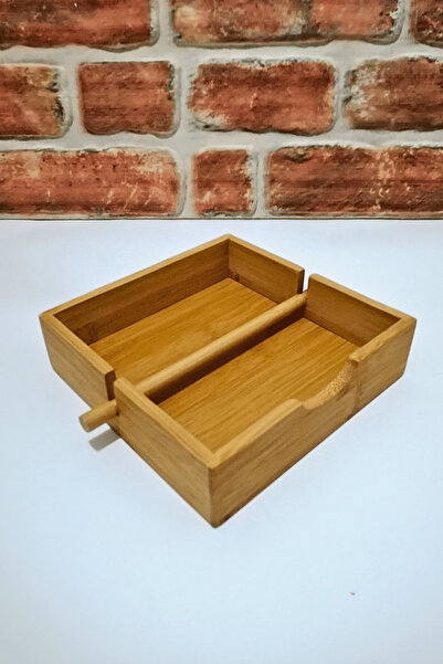 ELEGANCEV حامل مناديل مربع من الخيزران - قطعة واحدة