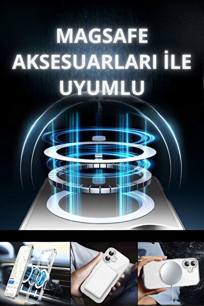 Evax [Magsafe] iPhone 17 Uyumlu Magsafe Köşe Korumalı Arkası Sert TPU Kenarları Yumuşak Silikon Kılıf