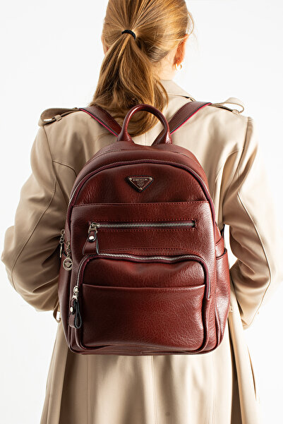 MEGA ÇANTA Soft Leather Women's Backpack Multi-Pocket