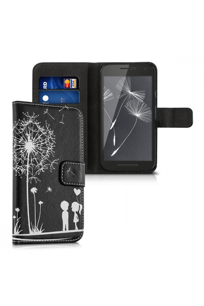 KWmobile Husă pentru Motorola Moto G a 3-a generație, piele, neagră, 34861.04