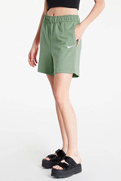 Nike Sportswear Essential Loose Fit Jersey Shorts Bol Cut Jersey Fabric Women's Shorts Green