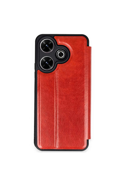 FREEDOM STOREE غطاء حماية قابل للطي لهاتف شاومي ريدمي 13 الجيل الرابع - أحمر