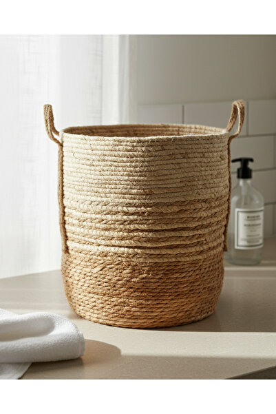 REDTAG Beige Natural Round Rope Laundry Hamper
