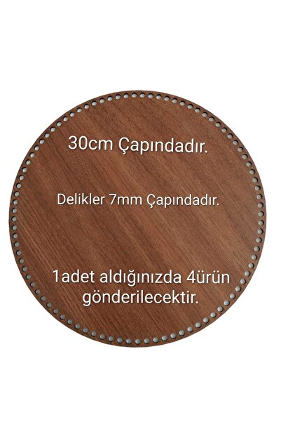 öyküdekor Ahşap Mdf İp Örgü, Rattan Örgü, Bambu Örgü İçin Tabanlık 30cm (4 adet) (İP ÖRGÜ)