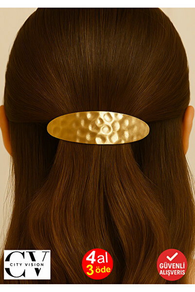 cityvision Agrafă de păr din metal tip francez – culoare auriu strălucitor, m...