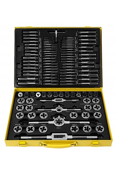 Maxrom Set tarozi și filiere 110 piese din oțel calit cu geanta metalică