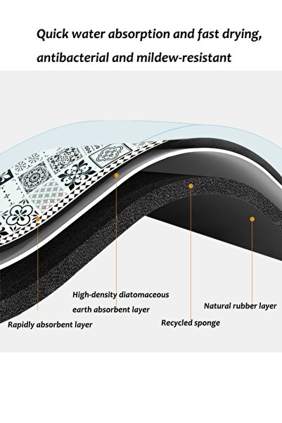 Generic 40x120cm Diatom mud bath mat Super soft absorbent bath mat Non-slip quick-drying mats