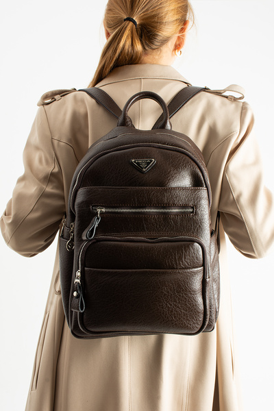 MEGA ÇANTA Soft Leather Women's Backpack Multi-Pocket