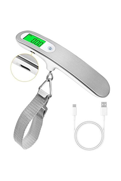 Saharaz ميزان إلكتروني معلق للحقائب، قابل لإعادة الشحن مع منفذ من النوع C - محمول، مع وظيفة الوزن الصافي