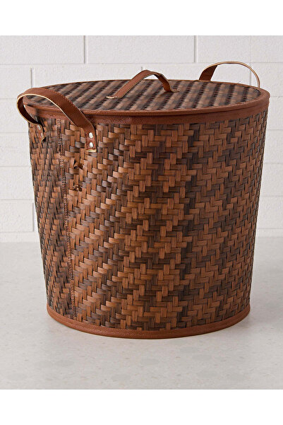 REDTAG Brown Rectangle Hamper With Lid