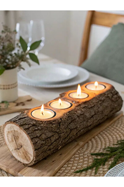 KÜTÜKhouse Kütük Mumluk 4'lü 24 cm