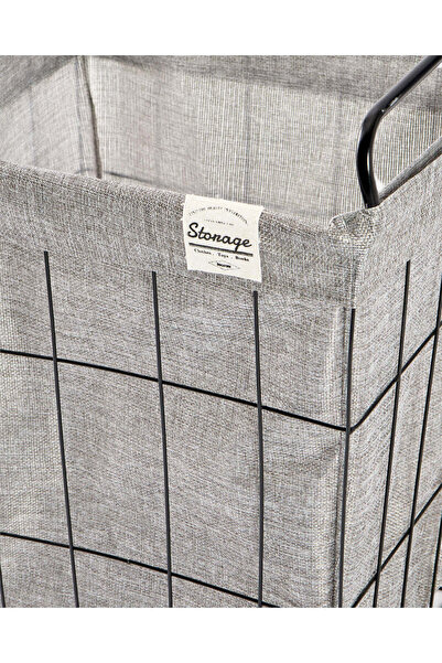 REDTAG Grey Square Metal Laundry Hamper
