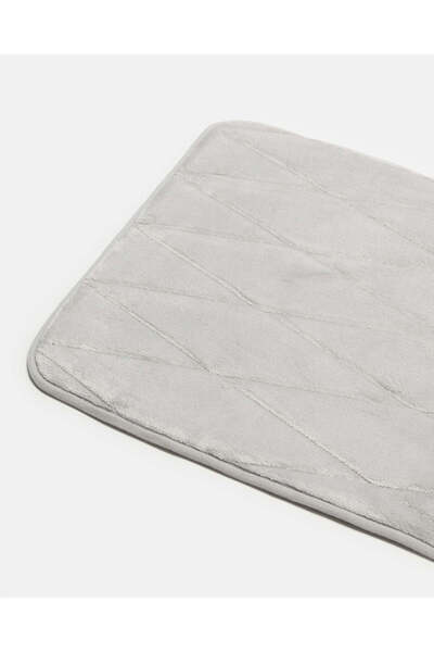 REDTAG Grey Textured Memory Foam Bath Mat