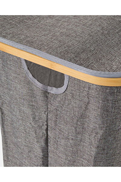 REDTAG Grey Rectangle Hamper With Lid