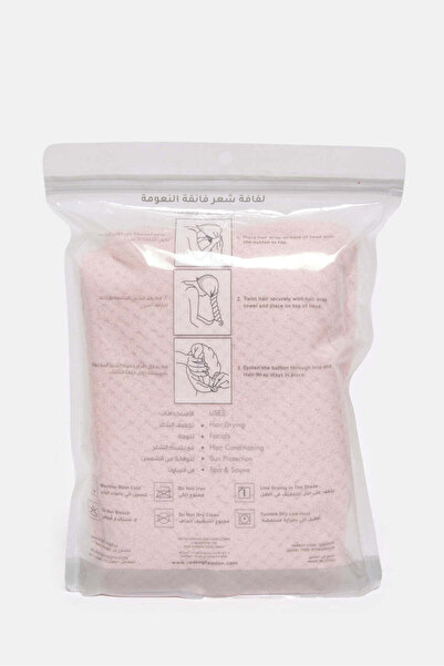 REDTAG Pink Fluffy Ultra Soft Hair Wrap (Double Layer)