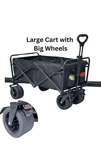 Generic Outdoor.Market Heavy-Duty Folding Trolley Wagon Cart – 360° All-Terrain, 190kg Capacity