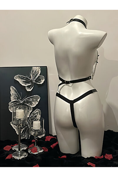 JInsh Punk Style Cool Women Party Banquet Costume Accessories Alloy Chain 2-Pieces Personality Body Chains