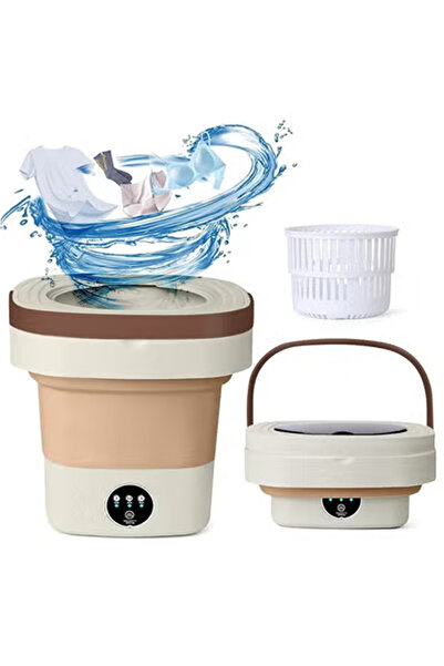 YESMAX غسالة محمولة، غسالة صغيرة قابلة للطي بسعة 8 لترات مع 3 أوضاع للشقق والتخييم والسفر