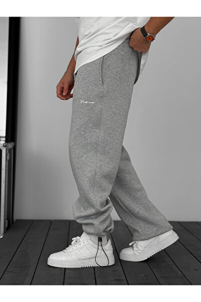 BYBASICMAN Light Gray Basic Embroidered Fleece-Lined Tracksuit Pm-0026