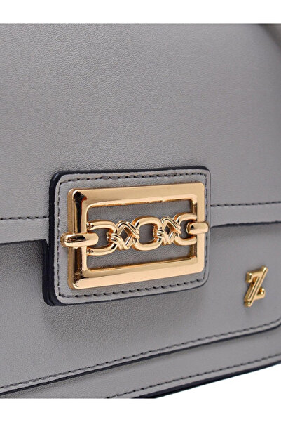 Zühre Women's Accessory Detailed A.Grey Shoulder Bag Z0015