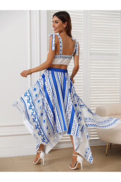 FridayIn Holiday style V-neck Plant Bow Long Dresses