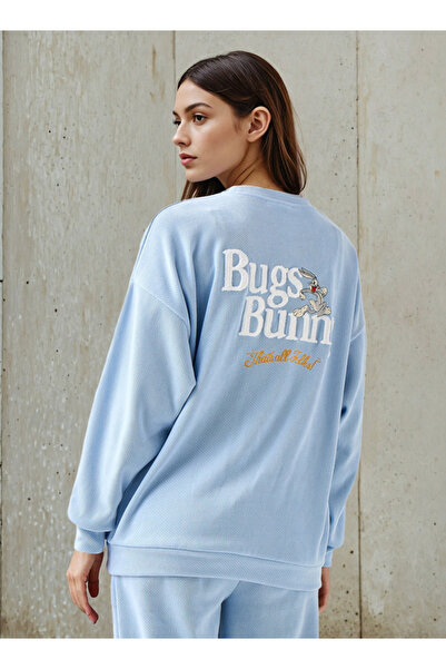 SP Characters Sweatshirt with Bugs Bunny Embroidery Recycled Polyester