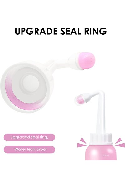 TPE Mini Peri Bottle, 350ml Portable Travel Bidet with Carry Bag, Material(Pink)