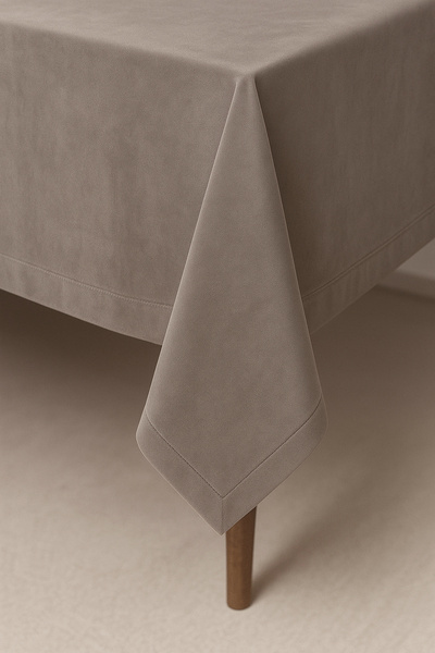 De'Vor Velvet Textured Tablecloth |   Stylish, Soft, Stain-Resistant Mink Tablecloth
