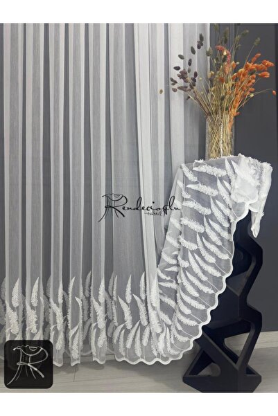 rendecioğlutekstil Tül Perde Brillant Marka Püsküllü Etek Geniş İşleme Bakpüs...