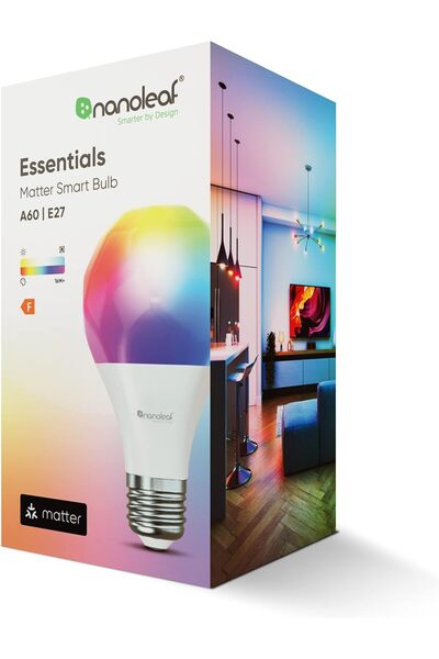Nanoleaf Essentials Smart Bulb MATTER Edition A19/A60 - Color Changing RGBCW, Dimmable, Thread/Bluet