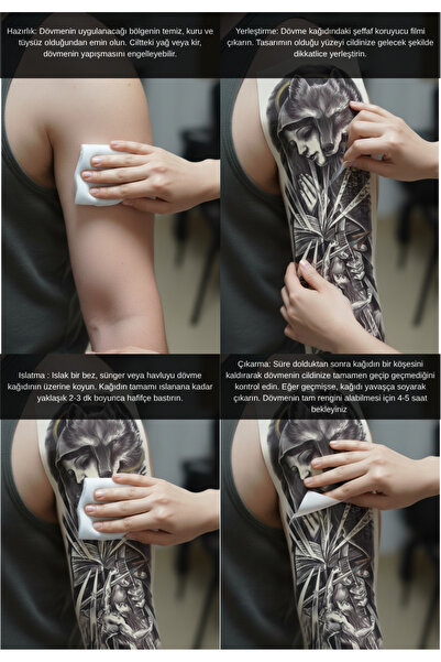 Lavmi Atatürk 18x11 cm Yarı Kalıcı Hayalet Geçici Dövme Yapıştırma Dövme