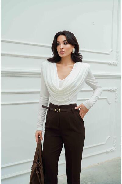 Serica Moda Μακρυμάνικη μπλούζα με λευκό γιακά