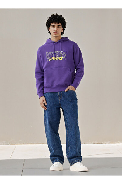 SP Characters Men Oversized Baltimore Ravens Print Hoodie