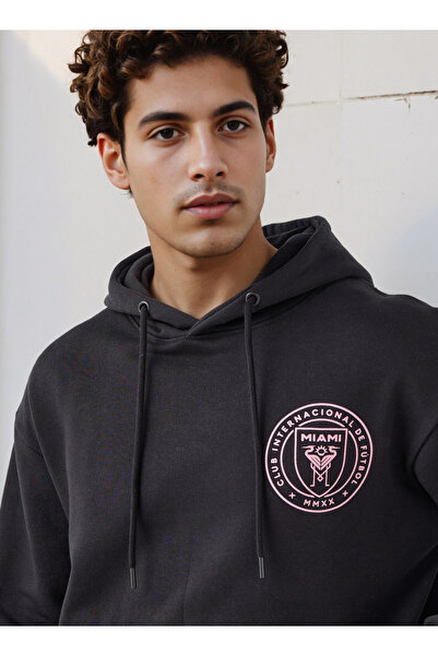 SP Characters Men Oversized Inter Miami CF Print Hoodie