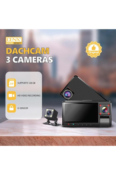 Denx كاميرا سيارة داش كام امامي وخلفي مزودة بشاشة للتحكم بدقة 1080P