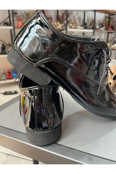bitangosu Black Patent Leather Classic Model Men's Tango, Dance and Ballroom Shoes with Fabric Lining Inside