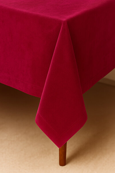 De'Vor Velvet Textured Tablecloth |   Stylish, Soft, Stain-Resistant Fuchsia Tablecloth