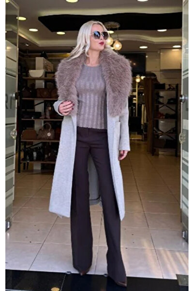 Ekol Fur Collar Bag Pocket Coat