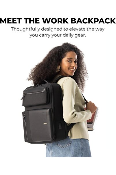 MOKOBARA The Work Backpack - Fits 16 Inch Laptop, 19L, USB Charging Port, Water-Resistant, Black