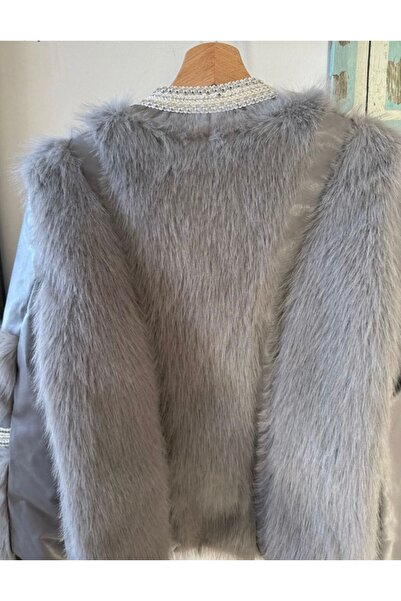 ARA Atelier Women's fox fur jacket Grey, Medium